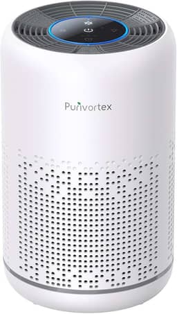 Purificador de ar HEPA para quarto – filtra odores de pelos de pelos – Portátil com esponja de fragrância – Modo de suspensão e controle de velocidade – AC300 (branco)