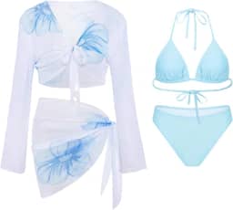 Conjunto de roupa de banho 4 peças para treino juvenil atlético sexy triângulo roupa de banho micro biquíni 4 peças conjuntos femininos 2026