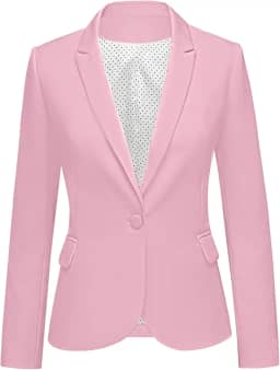LookbookStore Blazer feminino com lapela notched bolsos botão trabalho escritório blazer terno