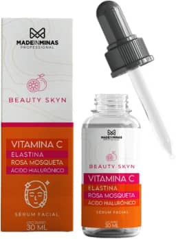Sérum Facial Anti Idade 4 em 1 Com Vitamina C Ácido Hialurônico Elastina e Rosa Mosqueta Beauty Skin Made In Minas