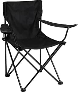 Cadeira de Camping Dobrável com Porta-Copos – Leve, Compacta e Portátil para Praia, Pesca e Viagens