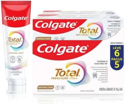 Colgate Creme Dental Total Original Mint, Prevenção Ativa, 90g 6 unidades