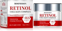 Creme facial de colágeno retinol com ácido hialurônico, creme de rugas para rosto, pescoço com ácido hialurônico de colágeno, creme facial hidratante para dia e noite para homens e mulheres, 50 g (1)