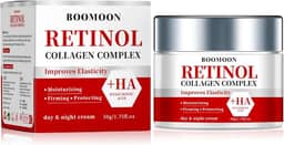 Creme facial de colágeno retinol com ácido hialurônico, creme de rugas para rosto, pescoço com ácido hialurônico de colágeno, creme facial hidratante para dia e noite para homens e mulheres, 50 g (1)