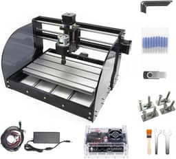CNC 3018 Pro Max 3 eixos Desktop DIY Mini Madeira Router Kit Gravador Madeira PCB Fresagem de PVC Máquina de escultura GRBL Controle com pinça ER11 (3018 Pro Max)