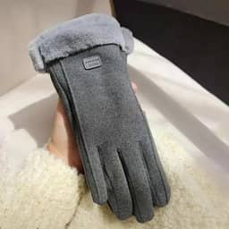 Luvas femininas espessas de inverno quentes - tela sensível ao toque para clima frio