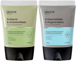 Kit Mascara Facial De Argila Preta + Verde Antiporosidade Antiacne Dermo Skin 130g