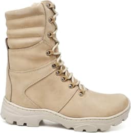 Bota Coturno Couro Masculina Adventure Areia Cano Longo Desert