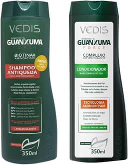 Kit Guanxuma Shampoo Antiqueda Force para Cabelos Oleosos & Condicionador Antiqueda – 350 ml