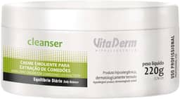 Vitaderm Creme Emoliente Para Extração De Comedões Cleanser 220G