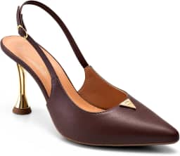 Scarpin Feminino Lumiss Salto Alto Fino Metalizado Bico Fino