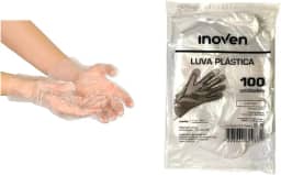Luva Plástica Descartável Transparente - Kit com 1000 Unidades (10 Pacotes)