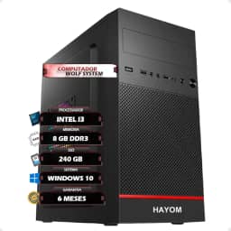Computador PC Home Office Intel Core I3 8GB SSD 240GB Gabinete Atx