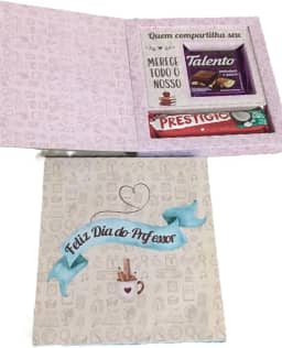 Caixa para Talento e Prestigio Lembrancinha Dia dos Professores - 10 unidades - Pegue e Monte (Azul)