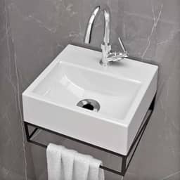 Kit Gabinete Banheiro Pequeno Suspenso 32x30 C/Cuba Pia de Apoio Beltempo