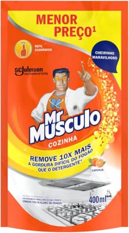 Mr. Músculo Desengordurante Cozinha Laranja, Refil Sachê 400ml