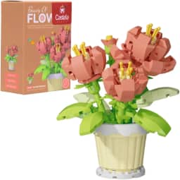 Blocos De Montar Flores No Vaso Peony 279 Peças - Castela