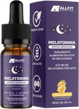 Melatonina liquida em gotas sublingual, vegano, 30ml, All Fit Nutrition (Maracujá)