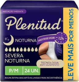Plenitud Roupa Intima Noturna para incontinência urinaria P/M - 24 unidades