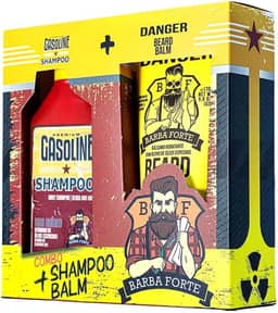 Combo Shampoo Uso Diário Gasoline 250ml + Bálsamo Hidratante Beard Balm Danger 170g - Barba Forte