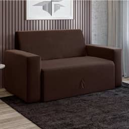 Sofá-cama 2 lugares Pratik 5000 Mamflex Marrom Suede