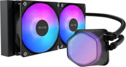 Cooler Master Cooler líquido de CPU MasterLiquid ML240 Illusion Close-Loop AIO, cúpula translúcida, bomba de câmara dupla de 3ª geração, radiador 240, halo duplo MF120 para AMD Ryzen/Intel 1200/1151