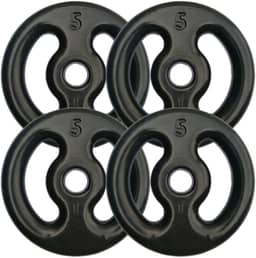 Kit Com 04 Anilhas Emborrachadas (Preta) De 5kg