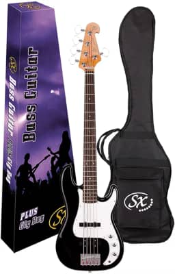 Baixo 5 Cordas Sx Spb62 Black Vintage Com Bag