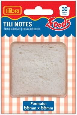 Tilibra - Bloco Adesivo Tili Notes Foods Pão - 55x55mm - 30 folhas