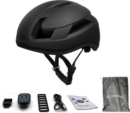 Capacete de Bicicleta Adulto Com de Luz LED, Controle Remoto, Prova de Chuva para Pilotagem, Deslocamento, Absorção de Choque Duradoura para Os Ciclistas Passageiros Com