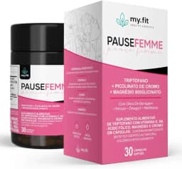 Pause Femme, Alivio Menopausa e Tpm - (Fórmula Completa com Óleo de Borragem, Metilfolato, Õmega 3, Magnésio) - Pote com 30 Cápsulas