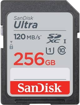 SanDisk Cartão de memória Ultra SDXC UHS-I de 256 GB - até 150 MB/s, C10, U1, Full HD, cartão SD - SDSDUNC-256G-GN6IN