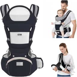 Canguru Para Bebe,Alça De Transporte Multifuncional 6 e 1,Canguru Ergonomico Para Bebe,Adequado Para 0-36 Meses (Preto)