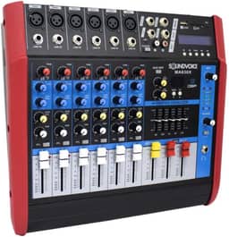 Mesa de Som Amplificada 500W 4 OHMS MA630X 6 Canais Mono Soundvoice