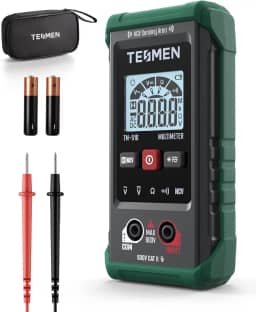 TESMEN TM-510 Multímetro, 4000 Contagens, Medição Inteligente, Voltímetro de Autoescala; Testador de Tensão com Função de Tensão sem Contato, Mede Tensão AC/DC, Resistência, Continuidade - Verde