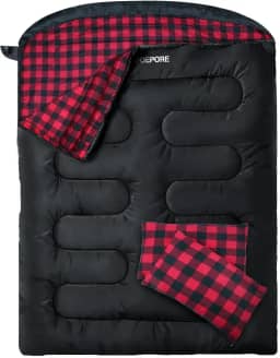 Saco de dormir duplo de flanela para adultos com 2 travesseiros, sacos de dormir para 2 pessoas, acampamento, 2GG, tamanho queen, saco de dormir para duas pessoas para clima frio
