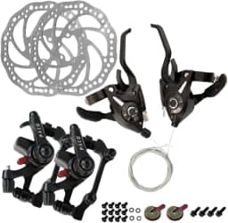 Kit Freio a Disco de Bicicleta Com Alavancas Vfire 24 Velocidades
