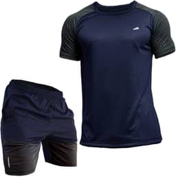 Conjunto Masculino Academia Camisa Raglan + Short Dry-Fit