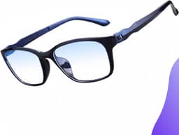 Óculos Anti Luz Azul Confortável Leve TR90 Bloqueador Blue Ray Sem Grau Celular Blocker Proteção Contra os Raios Azuis Telas Computador TV Matte Blue + Estojo forro duplo DAFALUI