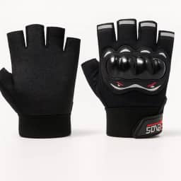 Luva Motociclista Ciclista Meio Dedo Respirável com Proteção nas Juntas – Touchscreen, Antiderrapante, Alta Ventilação