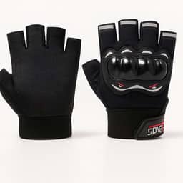 Luva Motociclista Ciclista Meio Dedo Respirável com Proteção nas Juntas – Touchscreen, Antiderrapante, Alta Ventilação