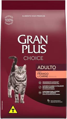 GranPlus Choice - Ração para Gatos Adultos Frango e Carne, 10.1 kg (Pacote de 1), Roxo