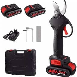 Tesoura de Poda Elétrica Sem Fio - Genérico - Profissional e Portátil - Cortador de Galhos e Árvores - Preta