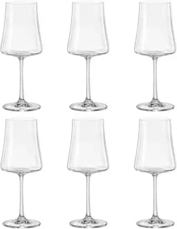 Jogo de 6 tacas para vinho branco Xtra em cristal ecologico 360ml A23,5cm