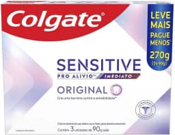 Colgate Creme Dental para Sensibilidade Sensitive Pro Alívio Imediato Original 90g 3 unidades