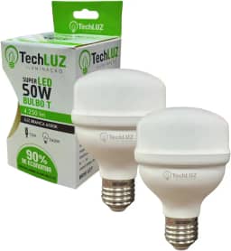 Kit 2 Lâmpadas Led 50w Super Bulbo Alta Potência Bivolt Branco Frio- Techluz