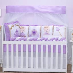 Kit Berço Sublimado12 Peças - Conforto e Estilo para o Enxoval do Bebê (Castelo Lilás)