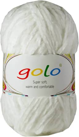 golo Fio de chenille para cobertor de bebê, fio de chenille macio de 100 ml, para tricô à mão, fio branco