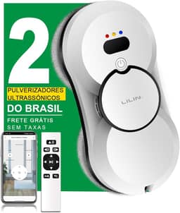 Lilin Robô Limpa Vidros HCR10 Bivolt, Robô de Limpeza de Janelas com Bivolt, Pulverizador ultrassónico de bico duplo com sensor de gota e sensor de borda, Planejamento inteligente de caminho,Do Brasil