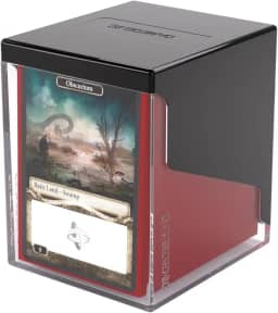 Gamegenic Bastion 100+ XL Deck Box - Compact, Secure, and Perfectly Organized for Your Trading Cards! Safely Protects 100+ Double-Sleeved Cards, Black/Clear Color, Made